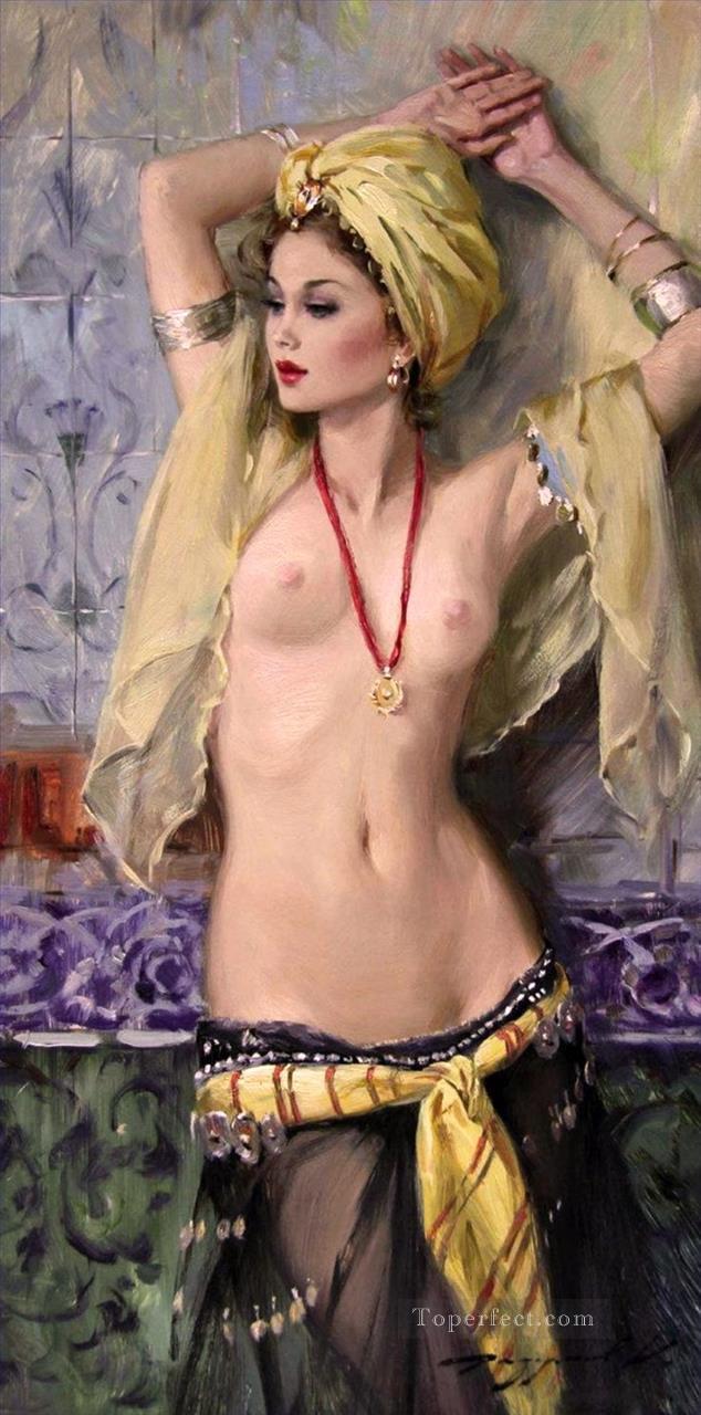 Pretty Woman KR 030 Desnudo impresionista Pintura al óleo